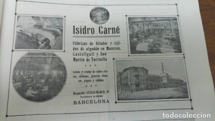 Collezionismo di affissi: FABRICA HILADOS Y TEJIDOS ALGODON MANRESA CASTELLGALI SAN MARTIN DE TORRUELLA HOJA A&Ntilde;O 1920