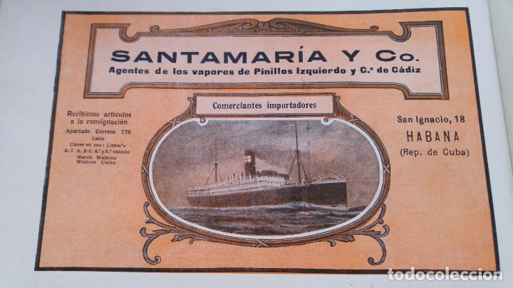 Poster collecting: SANTAMARIA Y C&ordm; AGENTES VAPORES PINILLOS IZQUIERDO Y C&ordf; CADIZ HOJA PUBLICIDAD A&Ntilde;O 1920