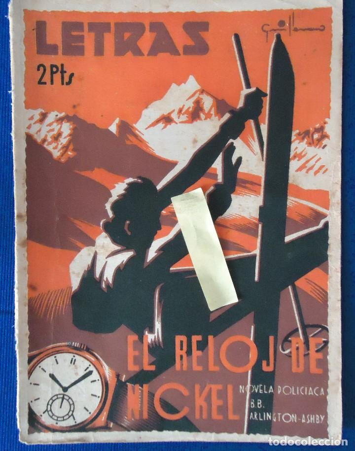 Coleccionismo de carteles: cartel vintage esqui monta&ntilde;a nieve reloj niquel ilustrador guillermo 1941 dise&ntilde;o grafico art noveau