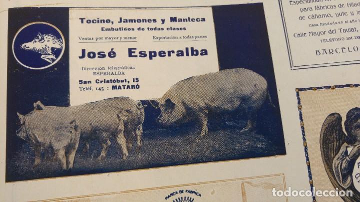 Sammeln von Plakaten: TOCINO JAMONES MANTECA EMBUTIDOS JOSE ESPERALBA MATARO BARCELONA HOJA REVISTA A&Ntilde;O 1920