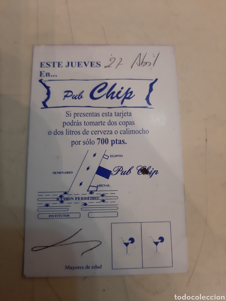 Coleccionismo de carteles: Pub Chip Lugo entrada - Foto 2