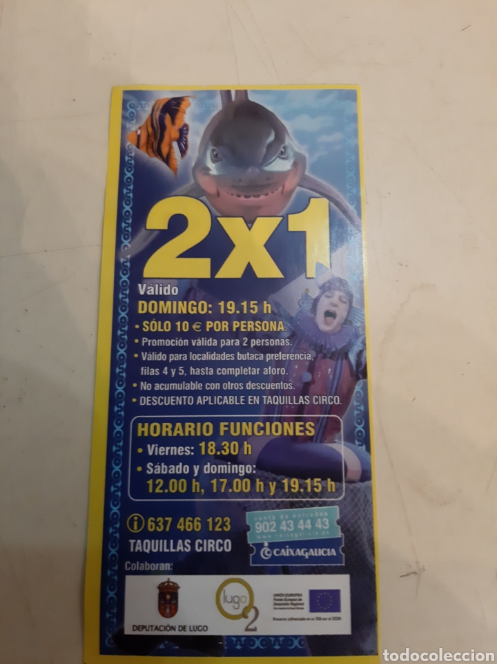 Coleccionismo de carteles: Entrada Circo Acuatico Lugo - Foto 1