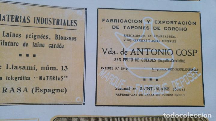 Sammeln von Plakaten: FABRICACION TAPONES CORCHO VIUDA DE ANTONIO COSP SANT FELIU GUIXOLS VINO CERVEZA HOJA A&Ntilde;O 1920
