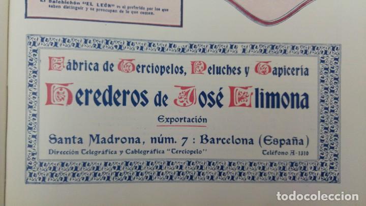 Collezionismo di affissi: FABRICA TERCIOPELOS PELUCHES Y TAPICERIA HEREDEROS DE JOSE LLIMONA BARCELONA HOJA A&Ntilde;O 1920