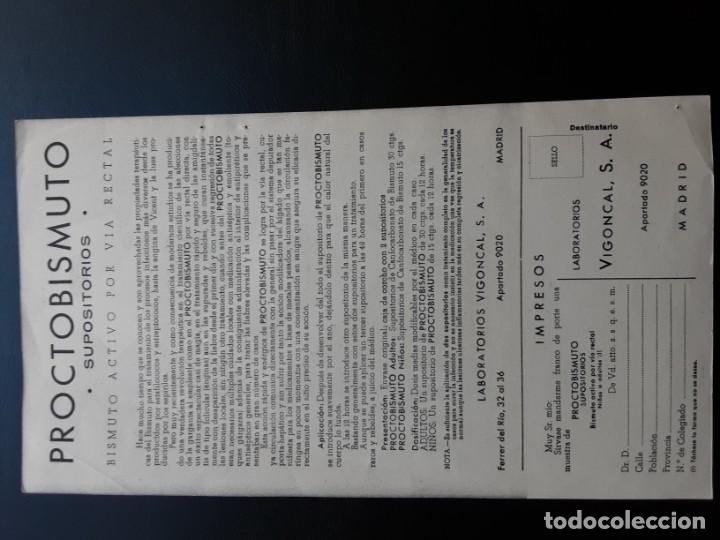 Coleccionismo de carteles: PROCTOBISMUTO,  SUPOSITORIOS  ANGINAS - Foto 2