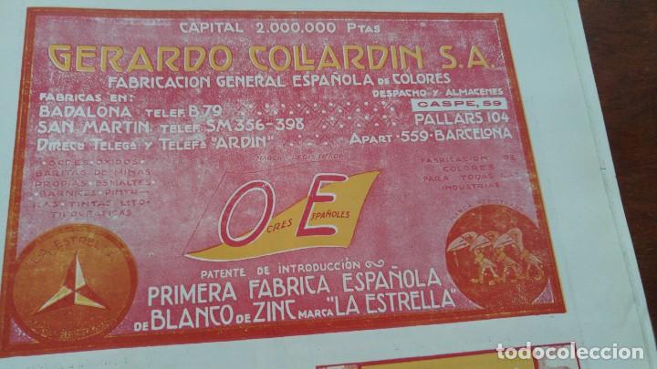Collezionismo di affissi: FABRICACION GENERAL ESPA&Ntilde;OLA DE COLORES BLANCO DE ZINC OCRES BARCELONA HOJA PUBLICIDAD A&Ntilde;O 1920