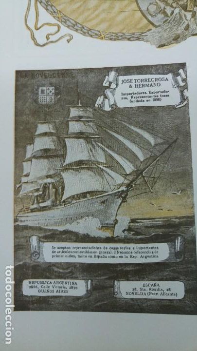Coleccionismo de carteles: LA NOVELDENSE JOSE TORREGROSA & HERMANO NOVELDA ALICANTE IMPORTADORES EXPORTADORES HOJA A&Ntilde;O 1920