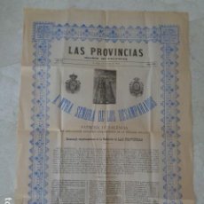 Coleccionismo de carteles: VALENCIA. DIARIO LAS PROVINCIAS. VIRGEN DE LOS DESAMPARADOS. PATRONA. 10 MAYO 1885. 60 X 41 CMS APR.. Lote 190047770