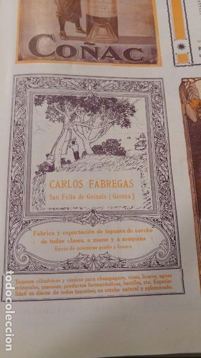 Sammeln von Plakaten: FABRICA TAPONES DE CORCHO A MANO Y A MAQUINA CARLOS FABREGAS SANT FELIU DE GUIXOLS HOJA A&Ntilde;O 1920