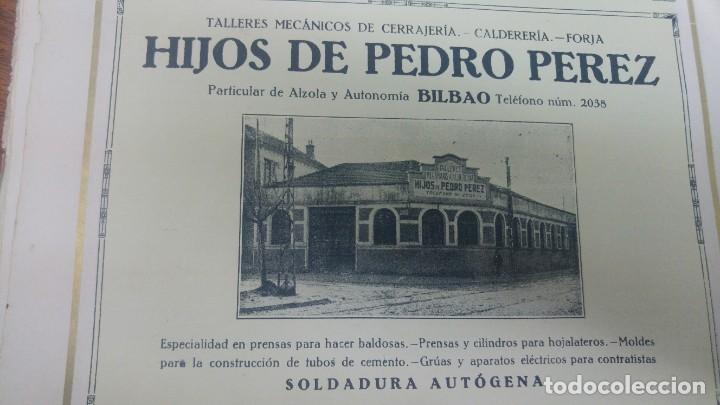 Sammeln von Plakaten: TALLERES MECANICOS CERRAJERIA CALDERERIA FORJA HIJOS DE PEDRO PEREZ BILBAO HOJA A&Ntilde;O 1926