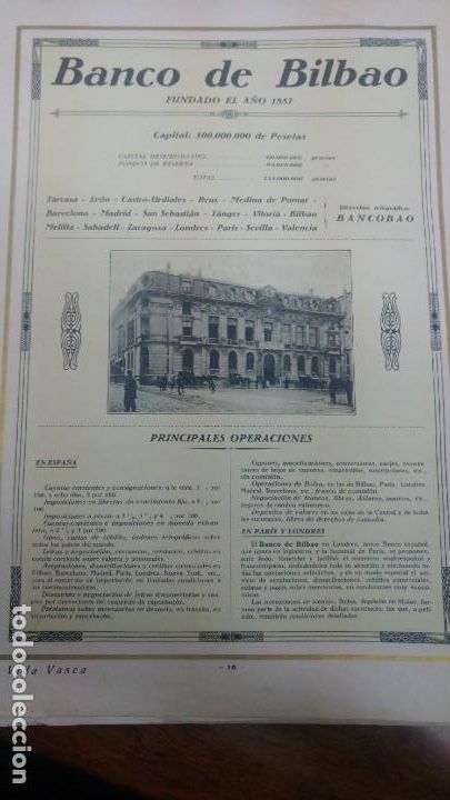 Sammeln von Plakaten: BANCO DE BILBAO PRINCIPALES OPERACIONES HOJA A&Ntilde;O 1926