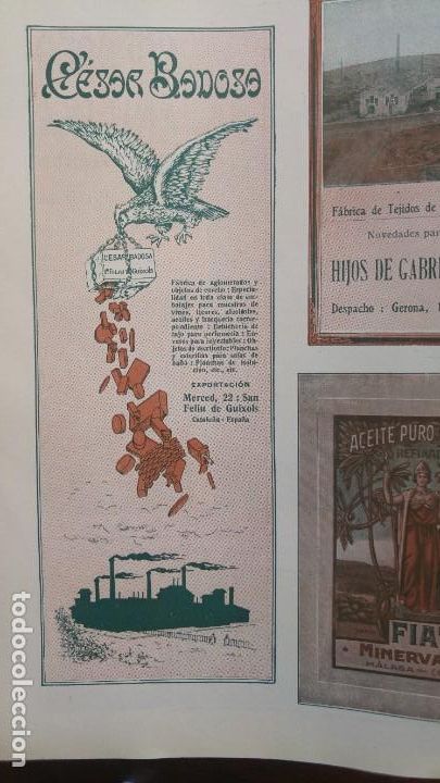 Collezionismo di affissi: FABRICA AGLOMERADOS Y OBJETOS CORCHO CESAR BADOSA SANT FELIU GUIXOLS EMBALAJES ENVASES HOJA A&Ntilde;O 1920