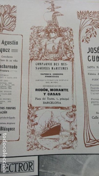 Coleccionismo de carteles: COMPAGNIE DES MESSAGERIES MARITIMES VAPORES CORREOS FRANCESES RODON MORANTE Y CASAS HOJA A&Ntilde;O 1910
