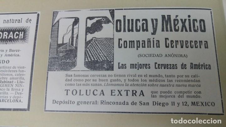 Poster collecting: COMPA&Ntilde;IA CERVECERA TOLUCA Y MEXICO LAS MEJORES CERVEZAS DE AMERICA HOJA A&Ntilde;O 1907
