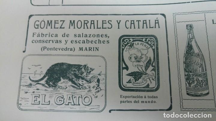 Poster collecting: FABRICA DE SALAZONES CONSERVAS Y ESCABECHES -EL GATO- MARIN PONTEVEDRA HOJA A&Ntilde;O 1907