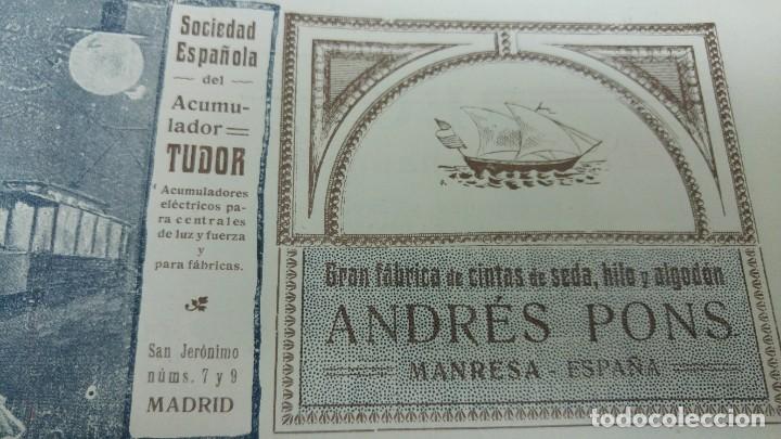 Collezionismo di affissi: GRAN FABRICA DE CINTAS DE SEDA HILO Y ALGODON ANDRES PONS MANRESA HOJA A&Ntilde;O 1907