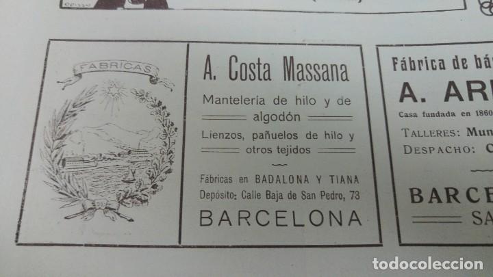 Poster collecting: FABRICAS MANTELERIA DE HILO Y DE ALGODON A.COSTA MASSANA BARCELONA TIANA HOJA A&Ntilde;O 1907