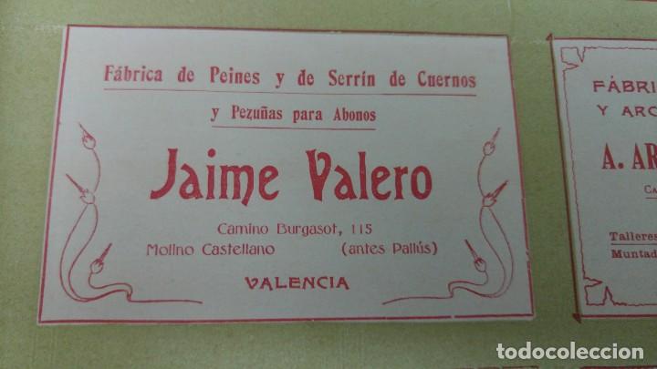 Coleccionismo de carteles: FABRICA DE PEINES Y DE SERRIN DE CUERNOS Y PEZU&Ntilde;AS PARA ABONOS JAIME VALERO VALENCIA HOJA A&Ntilde;O 1904