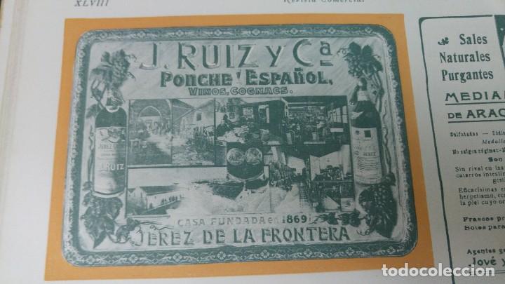 Coleccionismo de carteles: J.RUIZ Y C&ordf; PONCHE ESPA&Ntilde;OL VINOS COGNACS JEREZ DE LA FRONTERA HOJA A&Ntilde;O 1904