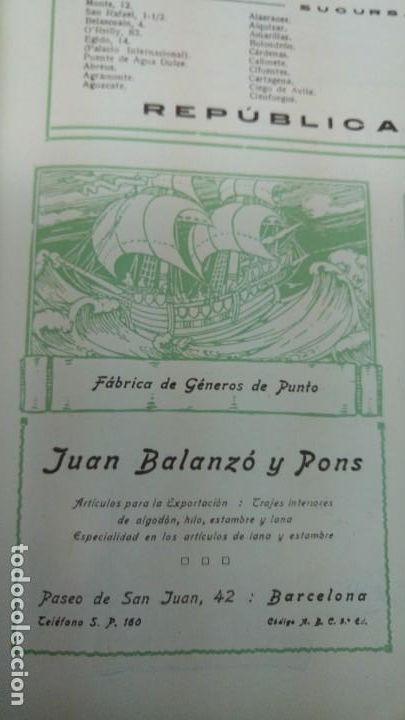 Collectionnisme d'affiches: FABRICA DE GENEROS DE PUNTO JUAN BALANZO Y PONS BARCELONA HOJA A&Ntilde;O 1920