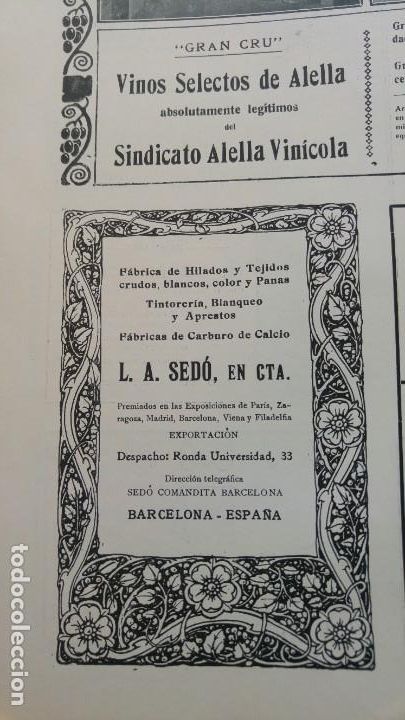 Collectionnisme d'affiches: FABRICA HILADOS TEJIDOS TINTORERIA CARBURO CALCIO -L.A. SEDO EN CTA - BARCELONA HOJA PUBLICIDAD 1920