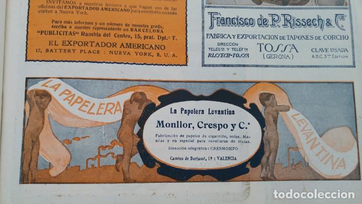 Collectionnisme d'affiches: LA PAPELERA LEVANTINA -MONLLOR CRESPO Y C&ordf;- VALENCIA PAPELES CIGARRILLOS SEDAS HOJA A&Ntilde;O 1920