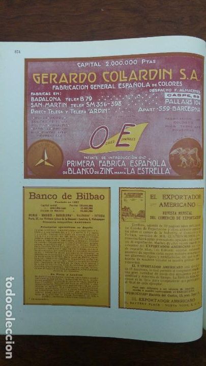 Collectionnisme d'affiches: FABRICACION ESPA&Ntilde;OLA DE COLORES -GERARDO COLLARDIN- BLANCO DE ZINC BARCELONA OCRES HOJA A&Ntilde;O 1920