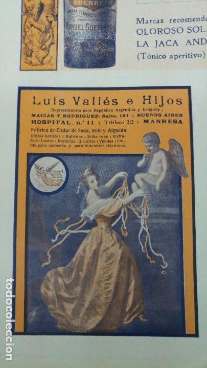 Collectionnisme d'affiches: FABRICA DE CINTAS DE SEDA,HILO Y ALGODON -LUIS VALLES E HIJOS- MANRESA BARCELONA HOJA REVISTA 1920