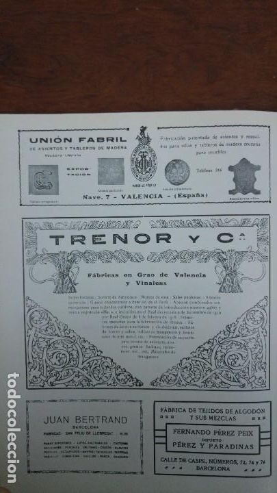 Collectionnisme d'affiches: TRENOR Y C&ordf; FABRICAS EN GRAO DE VALENCIA Y VINALESA GUANO SUPERFOSFATOS ABONOS HOJA A&Ntilde;O 1920