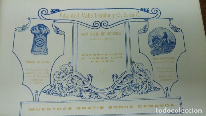 Coleccionismo de carteles: FABRICA TAPONES DE CORCHO VIUDA DE JOSE VALLS TEIXIDOR SANT FELIU GUIXOLS GERONA HOJA A&Ntilde;O 1920