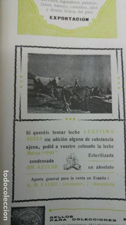 Collezionismo di affissi: LECHE SUIZA MARCA -OSO - ESTERILIZADA CONDENSADA SIN AZUCAR A.M.FAURE BARCELONA HOJA A&Ntilde;O 1920