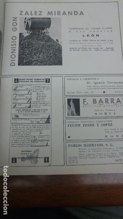 Sammeln von Plakaten: DIONISIO GONZALEZ MIRANDA CARBONES TODAS CLASE MINAS PROPIAS LEON CERAMICA HOJA REVISTA A&Ntilde;O 1941