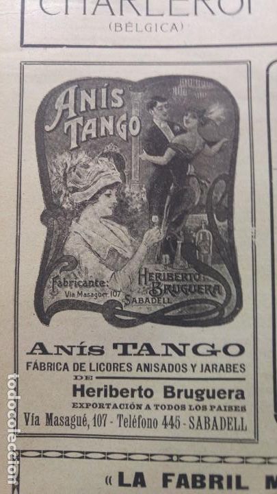 Coleccionismo de carteles: ANIS TANGO -HERIBERTO BRUGUERA-SABADELL / ANIS FAUST -MARIO ALTIMIRAS- GRANOLLERS VALLES A&Ntilde;O 1921