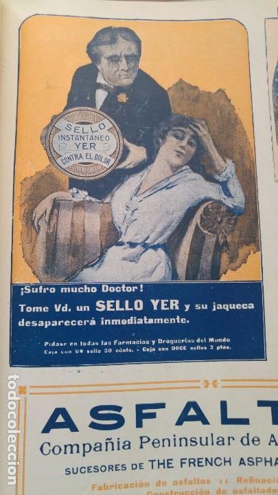 Poster collecting: SELLO YER CONTRA EL DOLOR ALFREDOJ MORGAN FABRICA CONSERVAS GANDIA GABRIEL IBORRA TEJIDOS LANA 1920