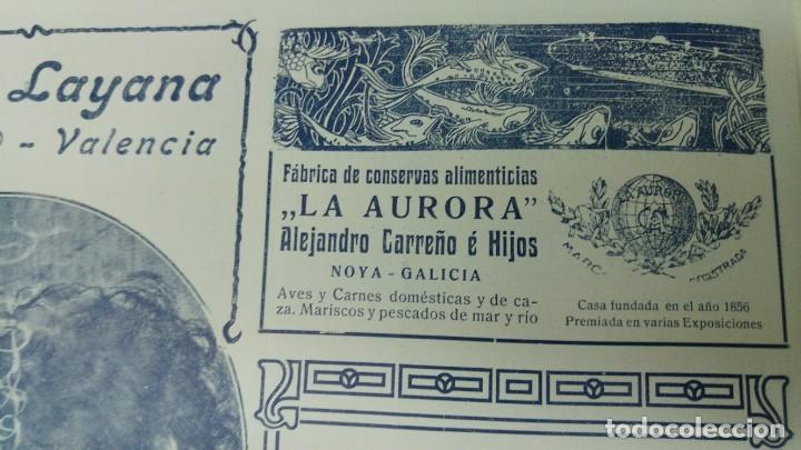 Colecionismo de cartazes: FABRICA DE CONSERVAS ALIMENTICIAS LA AURORA NOYA GALICIA ALEJANDRO CARRE&Ntilde;O HOJA A&Ntilde;O 1907