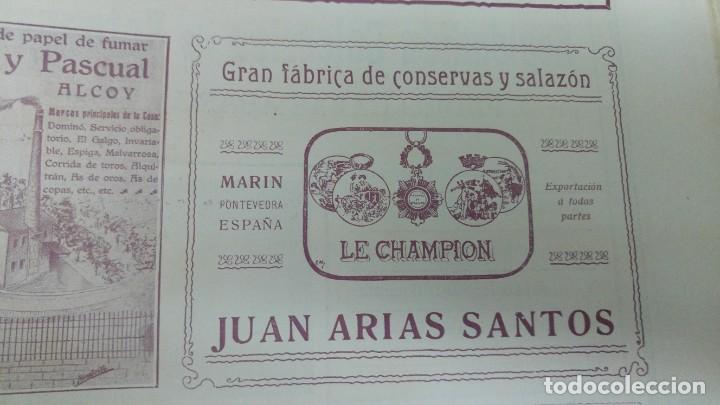 Poster collecting: FABRICA DE CONSERVAS Y SALAZON -LE CHAMPION- JUAN ARIAS SANTOS MARIN PONTEVEDRA HOJA A&Ntilde;O 1907