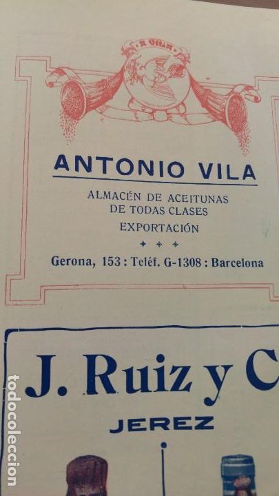 Sammeln von Plakaten: ALMACEN DE ACEITUNAS DE TODAS CLASES -ANTONIO VILA -EXPORTACION BARCELONA HOJA A&Ntilde;O 1920
