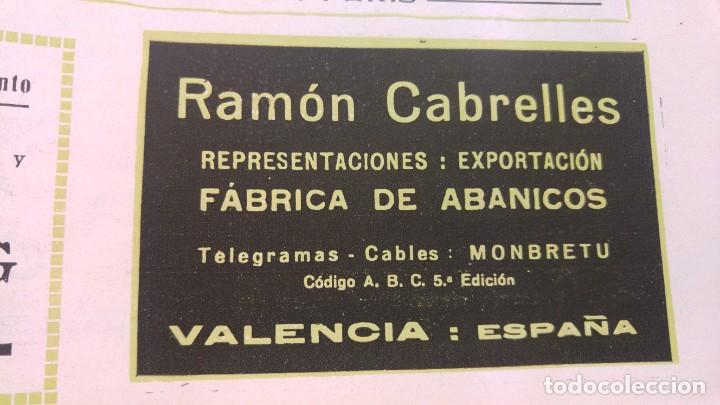 Collectionnisme d'affiches: FABRICA DE ABANICOS -RAMON CABRELLES- VALENCIA HOJA A&Ntilde;O 1920