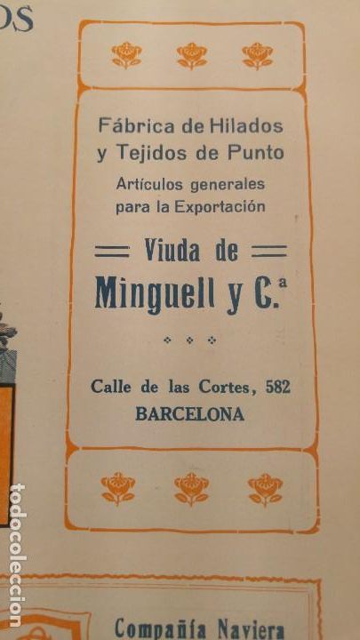 Coleccionismo de carteles: FABRICA DE HILADOS Y TEJIDOS DE PUNTO -VIUDA DE MINGUELL Y C&ordf; - BARCELONA HOJA REVISTA A&Ntilde;O 1920