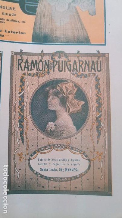 Collezionismo di affissi: FABRICA CINTAS DE HILO Y ALGODON -RAMON PUIGARNAU-MANRESA TORCIDOS Y PAQUETERIA HOJA A&Ntilde;O 1920