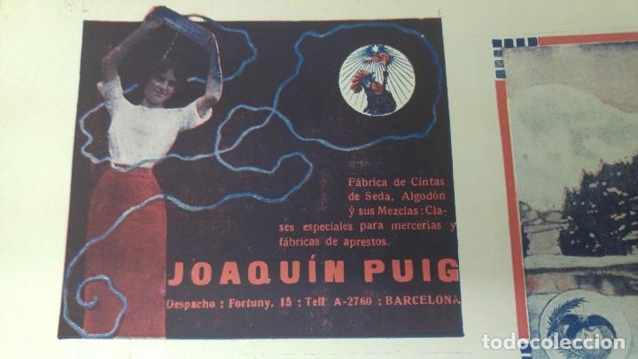 Collectionnisme d'affiches: FABRICA DE CINTAS DE SEDA ALGODON Y MEZCLAS -JOAQUIN PUIG- BARCELONA HOJA A&Ntilde;O 1920