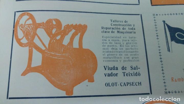 Coleccionismo de carteles: TALLERES CONSTRUCCION REPARACION MAQUINAS -VIUDA SALVADOR TEIXIDOR- OLOT CAPSECH HOJA A&Ntilde;O 1920