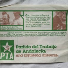 Coleccionismo de carteles: PANFLETO POLITICO TRANSICIÓN PARTIDO DEL TRABAJO DE ANDALUCÍA.PTE.ORT.LCR.OIC.MCE.PCE.PSP.CSUT.SU.AP. Lote 197173173