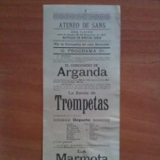 Coleccionismo de carteles: 1897 ATENEO DE SANS , BARCELONA : PROGRAMA DE TEATRO. Lote 197293951