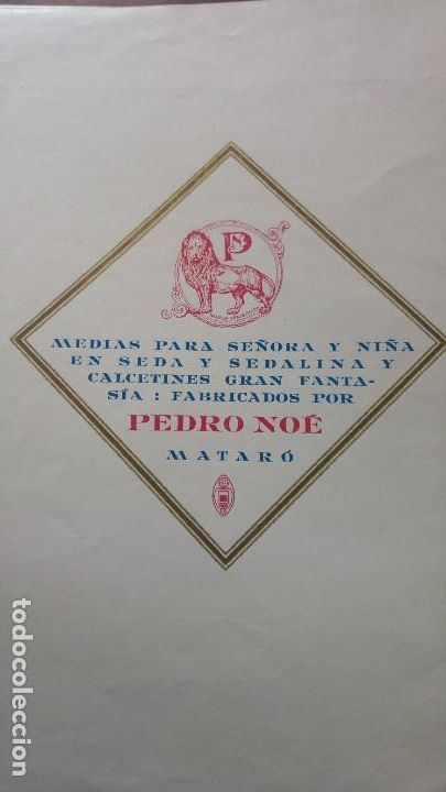 Sammeln von Plakaten: MEDIAS SE&Ntilde;ORA NI&Ntilde;A EN SEDA SEDALINA CALCETINES GRAN FANTASIA FABRICA PEDRO NOE MATARO HOJA A&Ntilde;O 1928