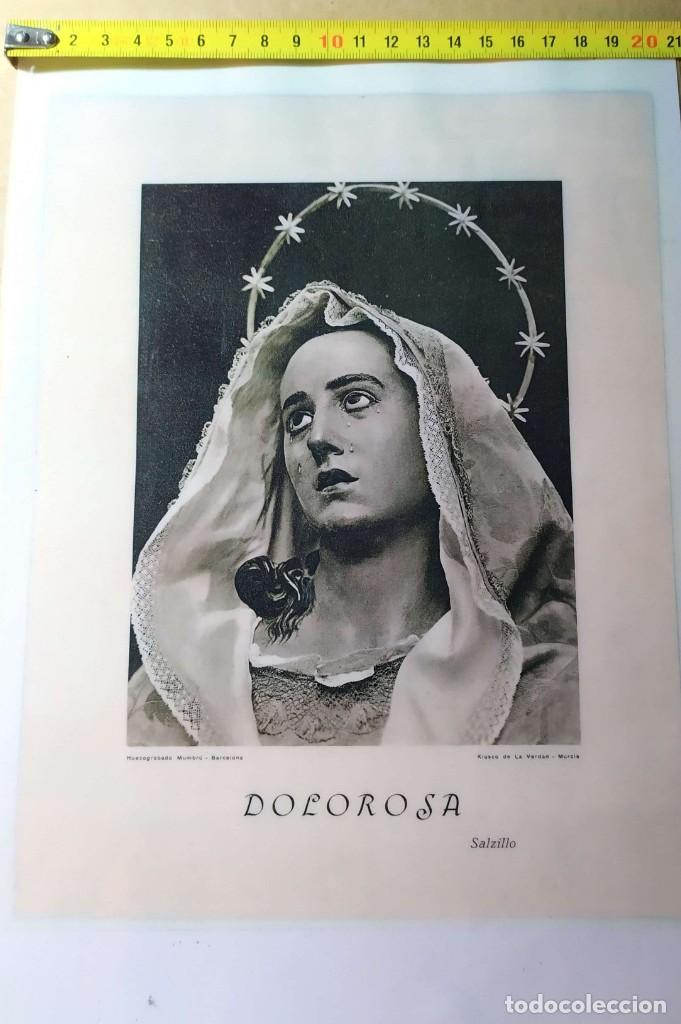 Coleccionismo de carteles: CARTEL PEQUE&Ntilde;O FORMATO BLANCO Y NEGRO VIRGEN DOLOROSA DE SALZILLO