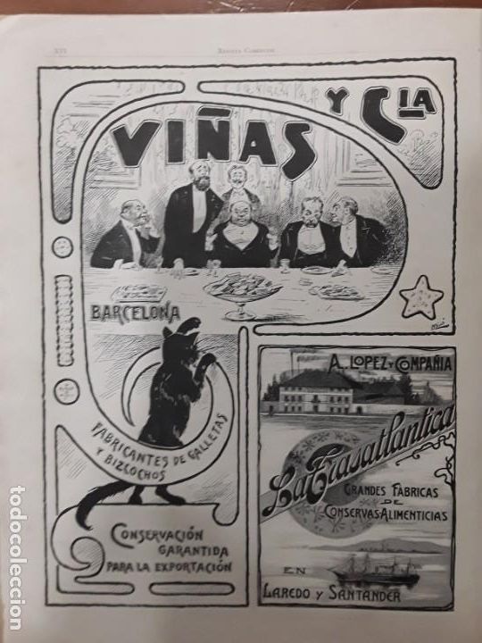 Sammeln von Plakaten: FABRICANTE DE GALLETAS Y BIZCOCHOS VILAS Y COMPA&Ntilde;IA BARCELONA  HOJA A&Ntilde;O 1902