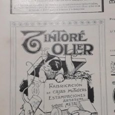 Collectionnisme d'affiches: TINTORE Y OLLER FABRICACION DE CAJAS METALICAS ESTAMPACIONES ARTISITICAS BARCELONA HOJA AÑO 1902. Lote 198154006