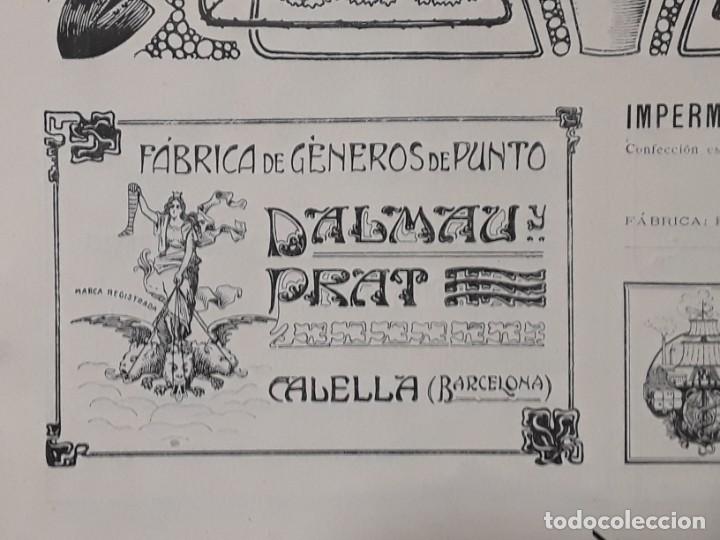 Coleccionismo de carteles: FABRICA DE GENEROS DE PUNTO DALMAU Y PRAT CALELLA BARCELONA HOJA REVISTA A&Ntilde;O 1902