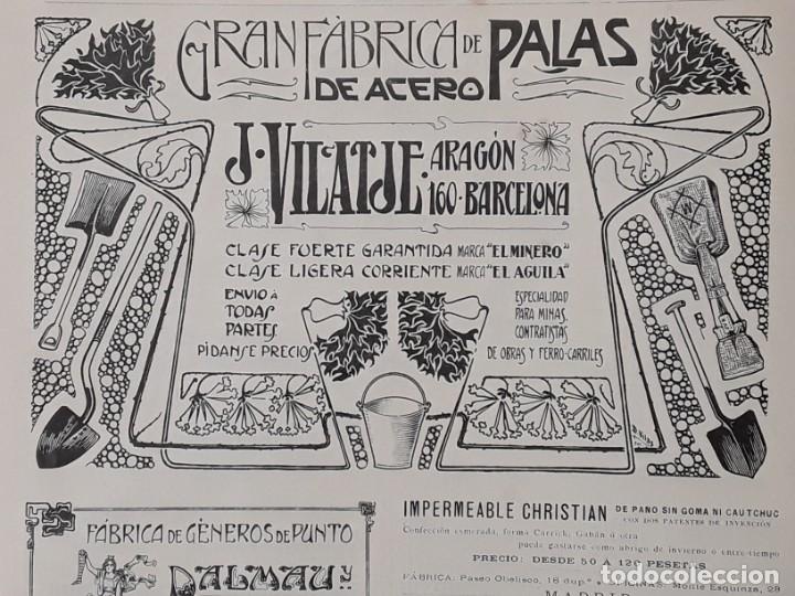 Sammeln von Plakaten: GRAN FABRICA DE PALAS DE ACERO J.VILATJE MARCA EL AGUILA Y EL MINERO BARCELONA HOJA REVISTA A&Ntilde;O 1902